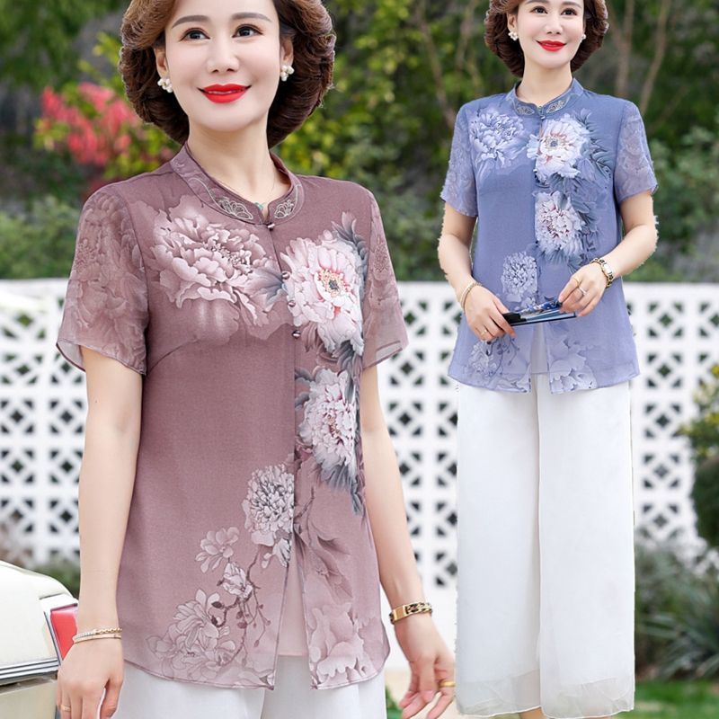 Summer Clothing Over 60 - Orta Yaşlı Kadınlar İçin Şık Şifon