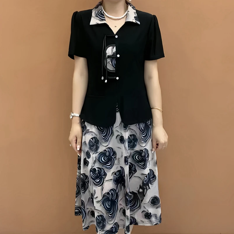 Summer Clothing Over 60 - Yeni Çin Tarzı Yazlık Moda Anne