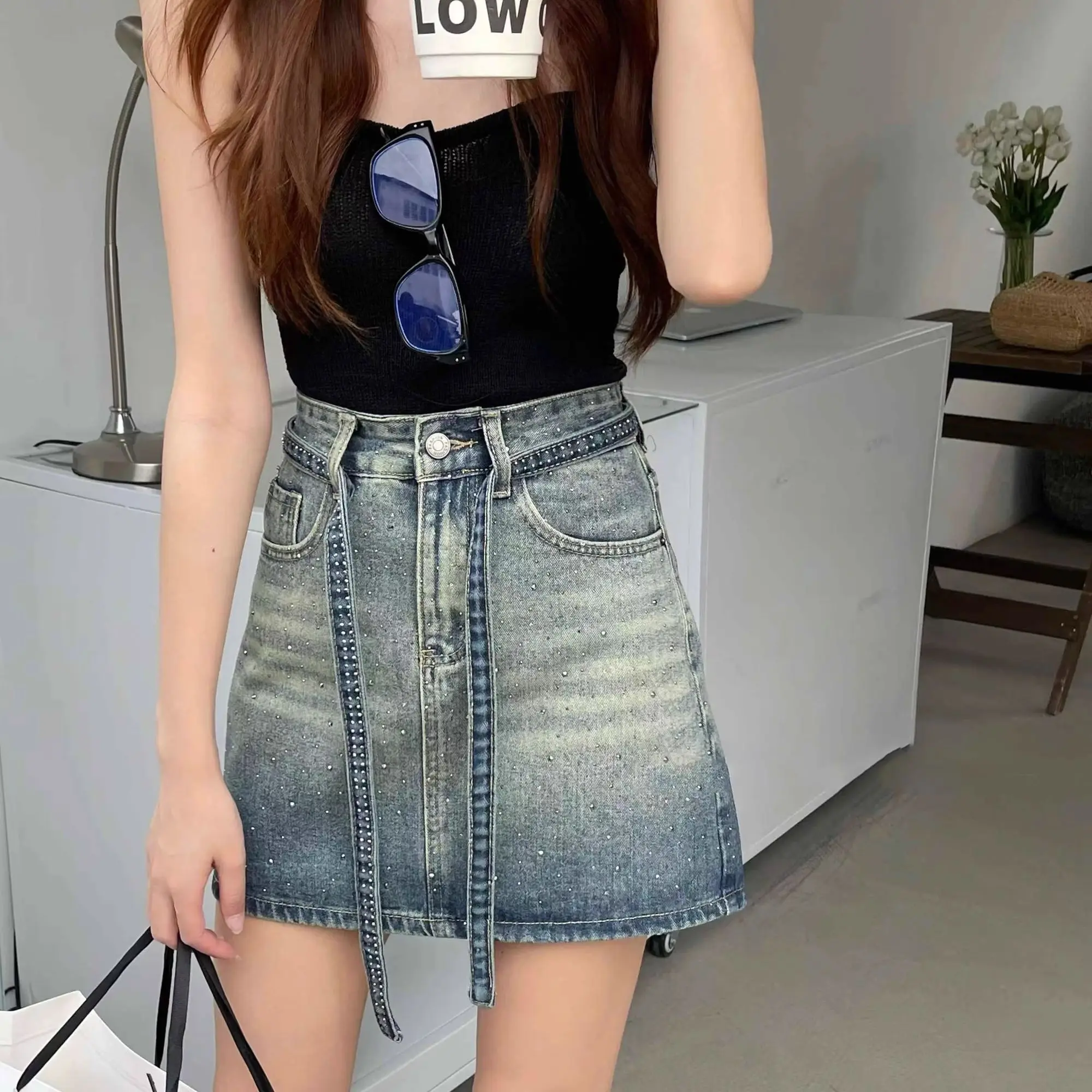 Summer Clothing Trends 2025 Women'S - Kadınlar İçin Kot Etekler Degrade Yüksek