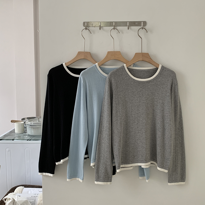 Summer Clothes - %100 Pamuk Kadın O-Yaka Renk Bloklu