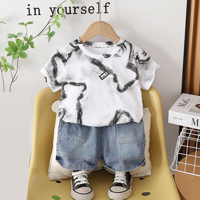 Summer Clothing Drawing For Kids - Yeni 2026 Graffiti Baskılı Kısa Kollu