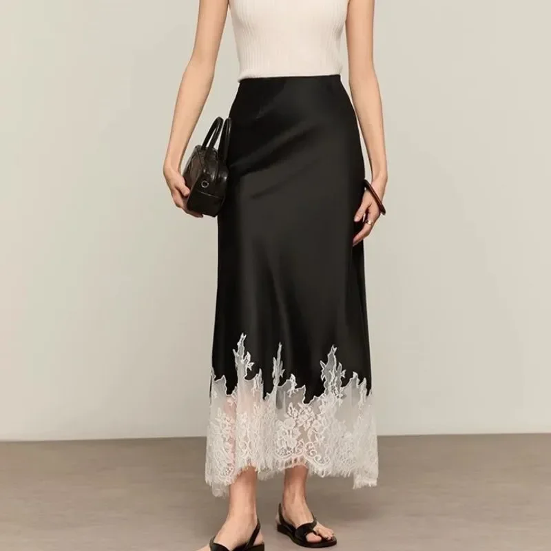 Summer Clothing Trends 2025 Women'S - Peri Dantel Trim Midi Etek Yüksek