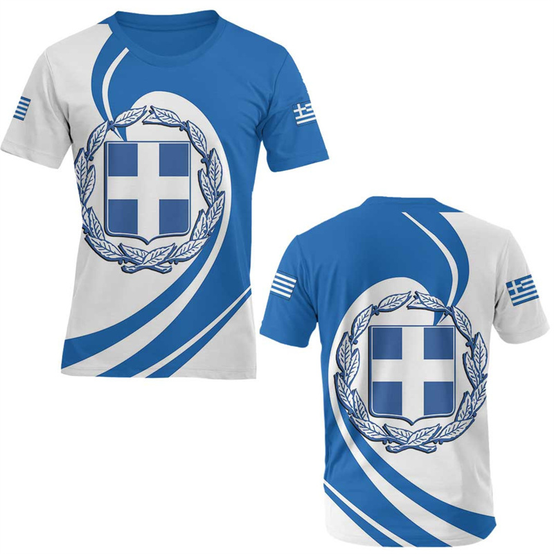 Greece Flag Map 3d Printed T S - Summer Clothing For Greece incelemesi ve fiyatı