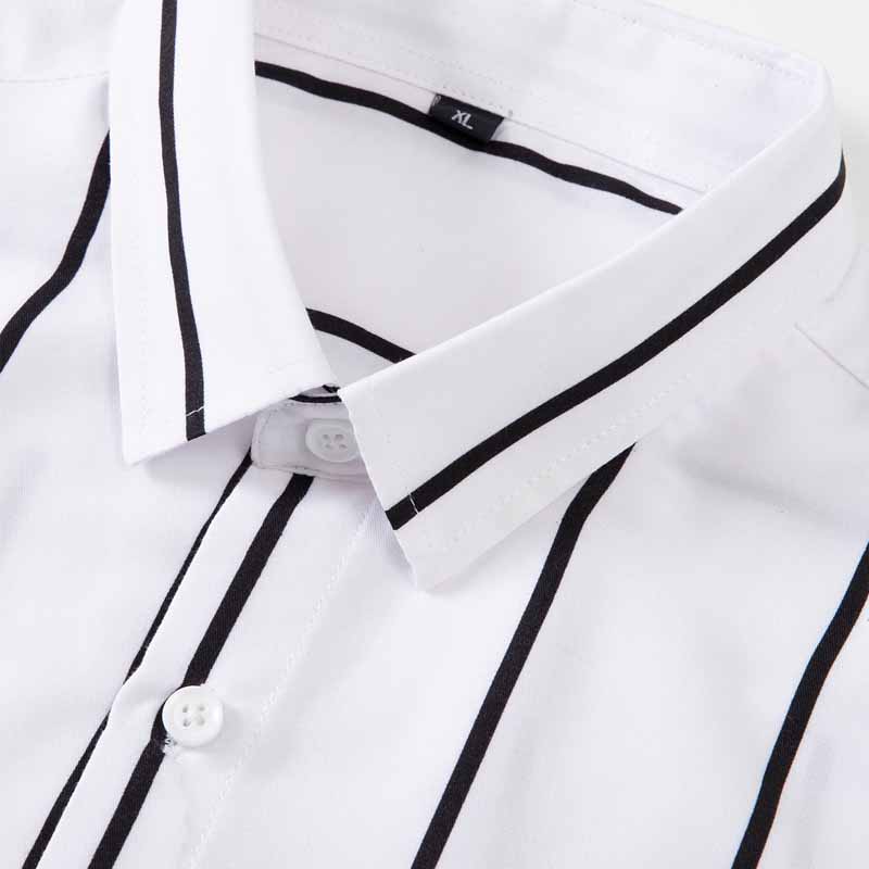 Erkek Çizgili Elbise Gömlek Uz - Summer Clothing Men Fashion incelemesi ve fiyatı