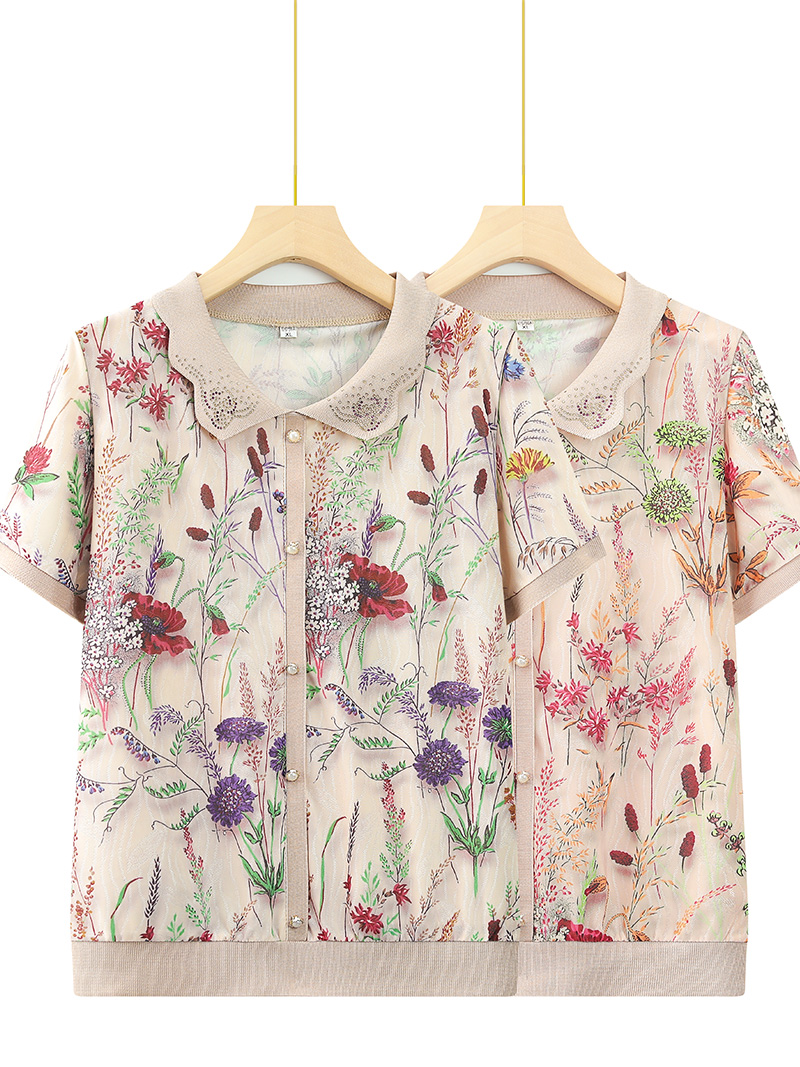 Buz ipek gevşek kısa kollu tiş - Summer Clothing Over 60 incelemesi ve fiyatı